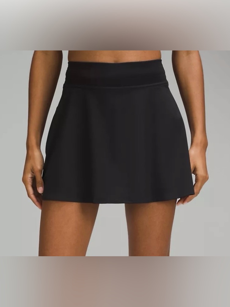Lululemon Women's Black Tennis Skirt With Built-In Short - Size 4.